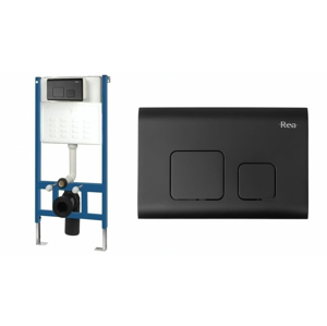 REA Podomítková nádržka pro WC mísu s tlačítkem černá REA-E3652