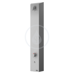 SANELA Nerezové sprchové panely Nerezový sprchový panel s Piezo ovládáním a termostatickým ventilem, pro 2 vody, síťové napájení SLSN 02PT