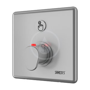 SANELA Senzorové sprchy Ovládání sprch piezo tlačítkem s termostatickým ventilem pro teplou a studenou vodu pro bateriové napájení, chrom SLS 02PTB