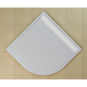 SanSwiss ILA sprchová vanička,čtvrtkruh R550 90x90x3 cm, bílá-kryt bílý, 900//30 WIR550900404