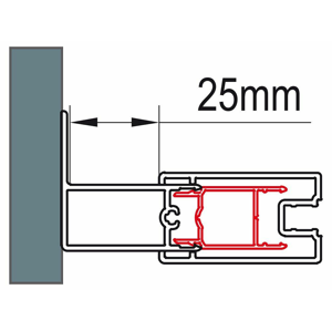 SanSwiss TOP-LINE,ECO-LINE Stohovací profil nebo BS ke zdi o 25mm,1898mm,50-ALUCR ACT1.50.1898 ACT1.50.1898