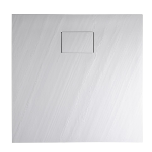 SAPHO ACORA vanička z litého mramoru, čtverec 80x80x2,7cm, bílá, dekor kámen AC001