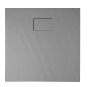 SAPHO ACORA vanička z litého mramoru, čtverec 90x90x3,5cm, šedá, dekor kámen AC022