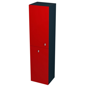 SAPHO AILA skříňka vysoká s košem 35x140x30cm, levá, červená/černá 55671