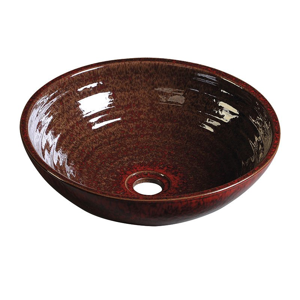 SAPHO ATTILA keramické umyvadlo, průměr 46,5 cm, purpurově červená DK013