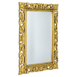 SAPHO DESNA oválné zrcadlo ve vyřezávaném rámu, 80x100cm, zlatá IN352