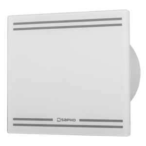 SAPHO GLASS koupelnový ventilátor axiální, 8W, potrubí 100mm, bílá GS101