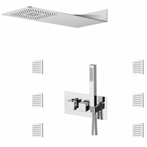 SAPHO LATUS podomítkový sprchový set s termostatickou baterií vč. sprchy, 3 výstupy, chrom 1102-43-01