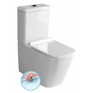 SAPHO PORTO RIMLESS WC kombi + Soft Close sedátko, spodní/zadní odpad, bílá PC102R
