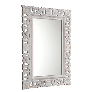 SAPHO SCULE zrcadlo ve vyřezávaném rámu, 70x100cm, bílá IN171