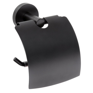 SAPHO X-ROUND BLACK držák toaletního papíru s krytem, černá (104112010) XB702