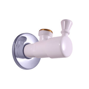 SLEZAK-RAV Rohový ventil s keramickým vrškem bílá/chrom, Barva: bílá/chrom ROH001BC