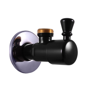 SLEZAK-RAV Rohový ventil s keramickým vrškem černá matná/chrom, Barva: černá matná/chrom ROH001CMATC