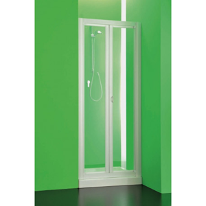 Sprchová zástěna DOMINO 69 74 cm, 185 cm, Univerzální, Plast bílý, Čiré bezpečnostní sklo 3 mm BSDOM76S
