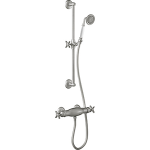 TRES Sprchový set s termostatickou baterií · Posuvná tyč o délce 600 mm. · Ruční sprcha, proti 24216402AC