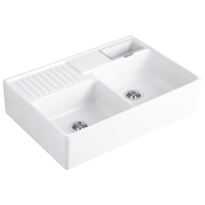 VILLEROY & BOCH Keramický dřez Double-bowl sink Stone white modulový 895 x 630 x 220 bez excentru 632391RW