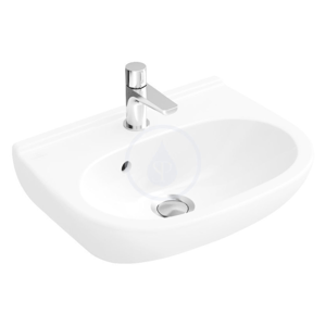 VILLEROY & BOCH O.novo Umývátko Kompakt, 500 mm x 400 mm, bílé bezotvorové umývátko, s přepadem 53605201